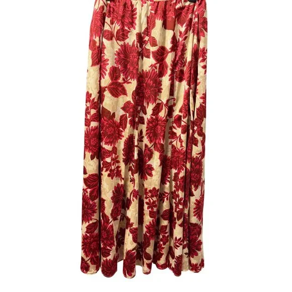 Cupio Floral Print Maxi Skirt Sz L Beige Multi Skirt - Picture 5 of 12